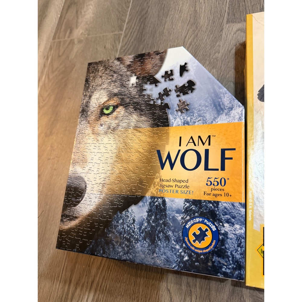 Madd Capp I Am Wolf Jigsaw Puzzle 550 pc Shaped Animal Open Box Realistic
